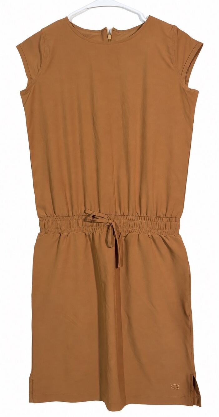 Albion Fit Women’s XXS Destination Dress Tawny Brown Drawstring Athleisure